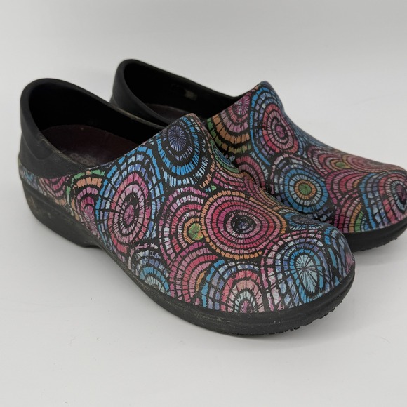 CROCS Shoes - Crocs Neria Pro II Clog Womens 8 Black Multi Color Graphic Slip Resistant Work